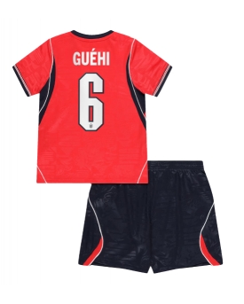Billige Fotballdrakt England Marc Guehi #6 Replika Bortedraktsett Barn VM 2026 Kortermet (med bukser)